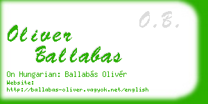 oliver ballabas business card
