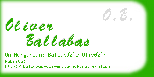 oliver ballabas business card